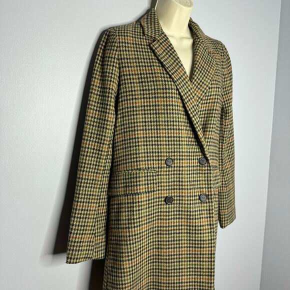 Re Named Plaid Wool Blend Double Breasted Coat Jacket Small - Picture 3 of 12